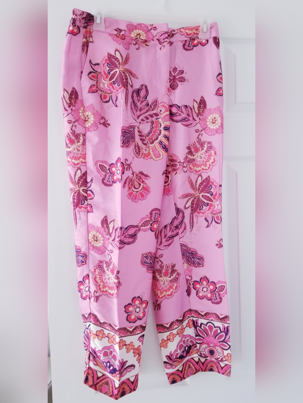 Zara Pink Floral Wide-Leg Pants